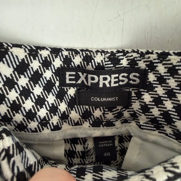 NWT Express Columnist Pants Plaid Ankle Black White Size 4 NEW - Picture 4 of 10